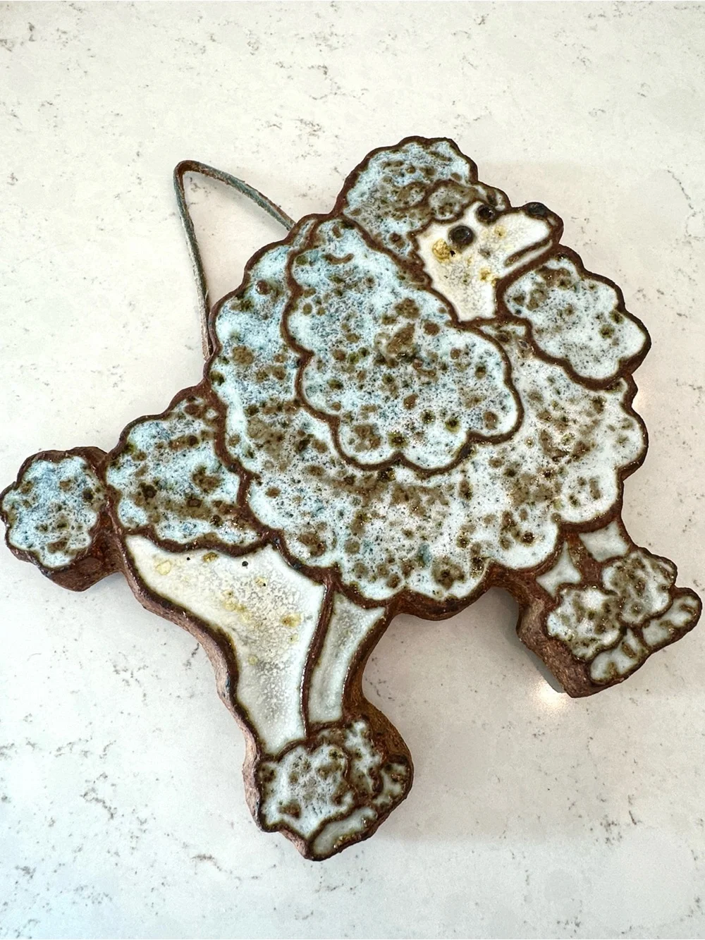 MCM Poodle Trivet by Victoria Littlejohn Ceramics. 1964 Vintage